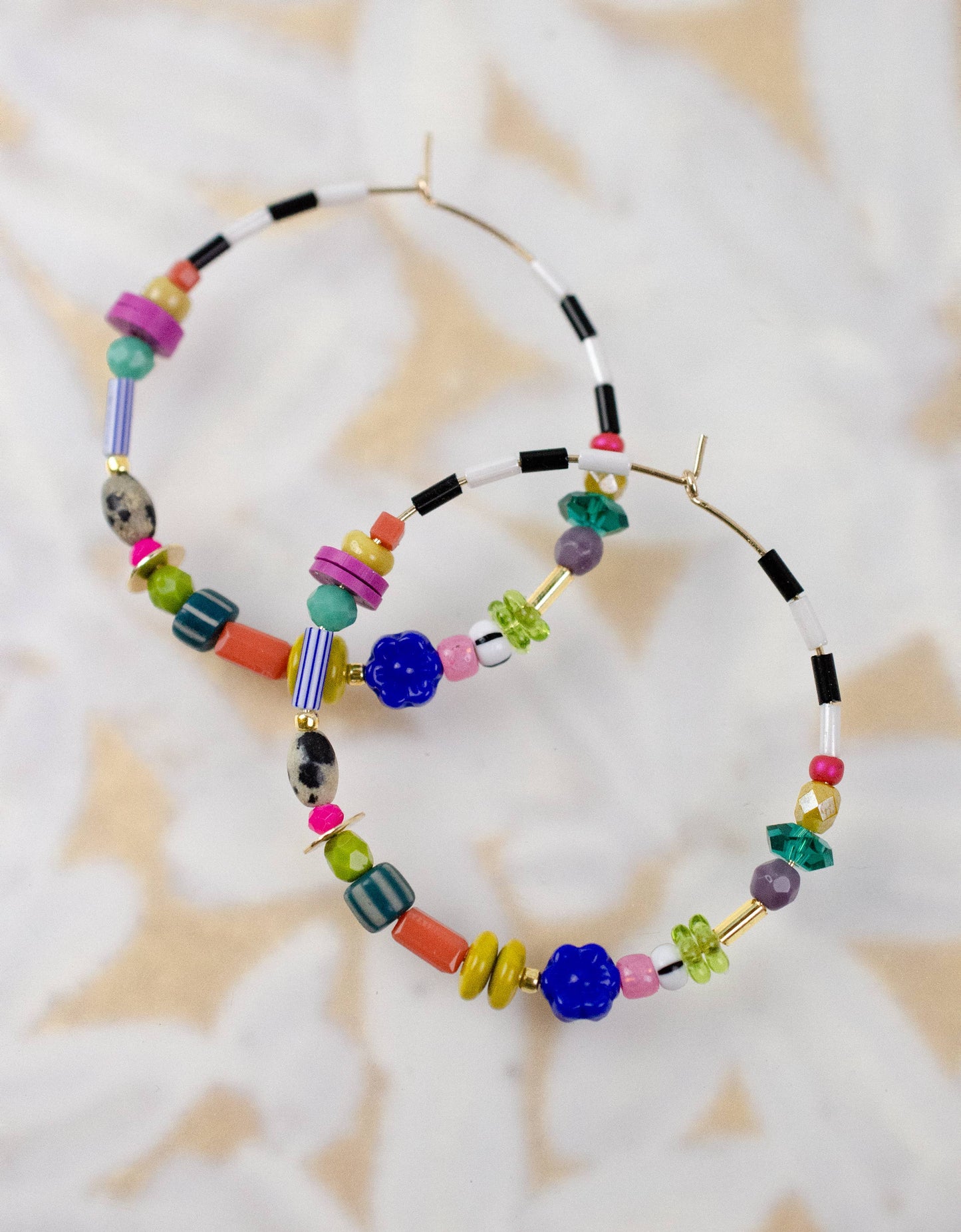 Jill Makes - Large Colorful Beaded Hoops