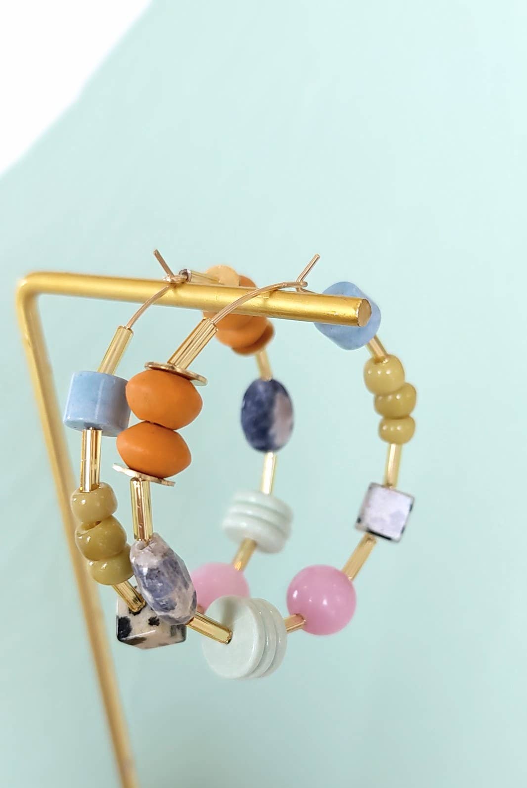 Jill Makes - Colorful Beaded Hoop Earings