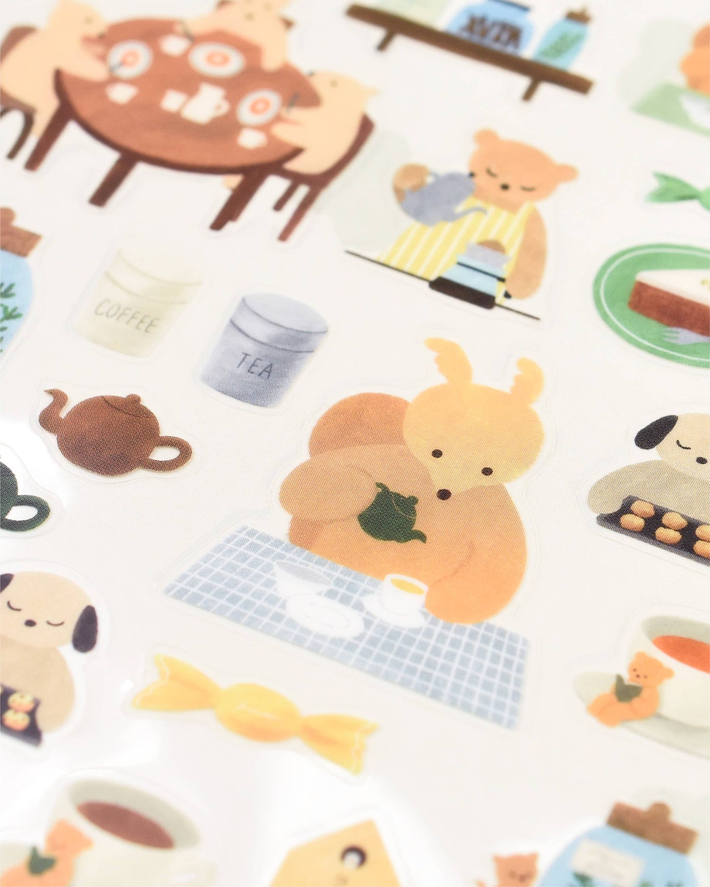 Her Winter Flowers - Clear Sticker Sheet - Tea Time