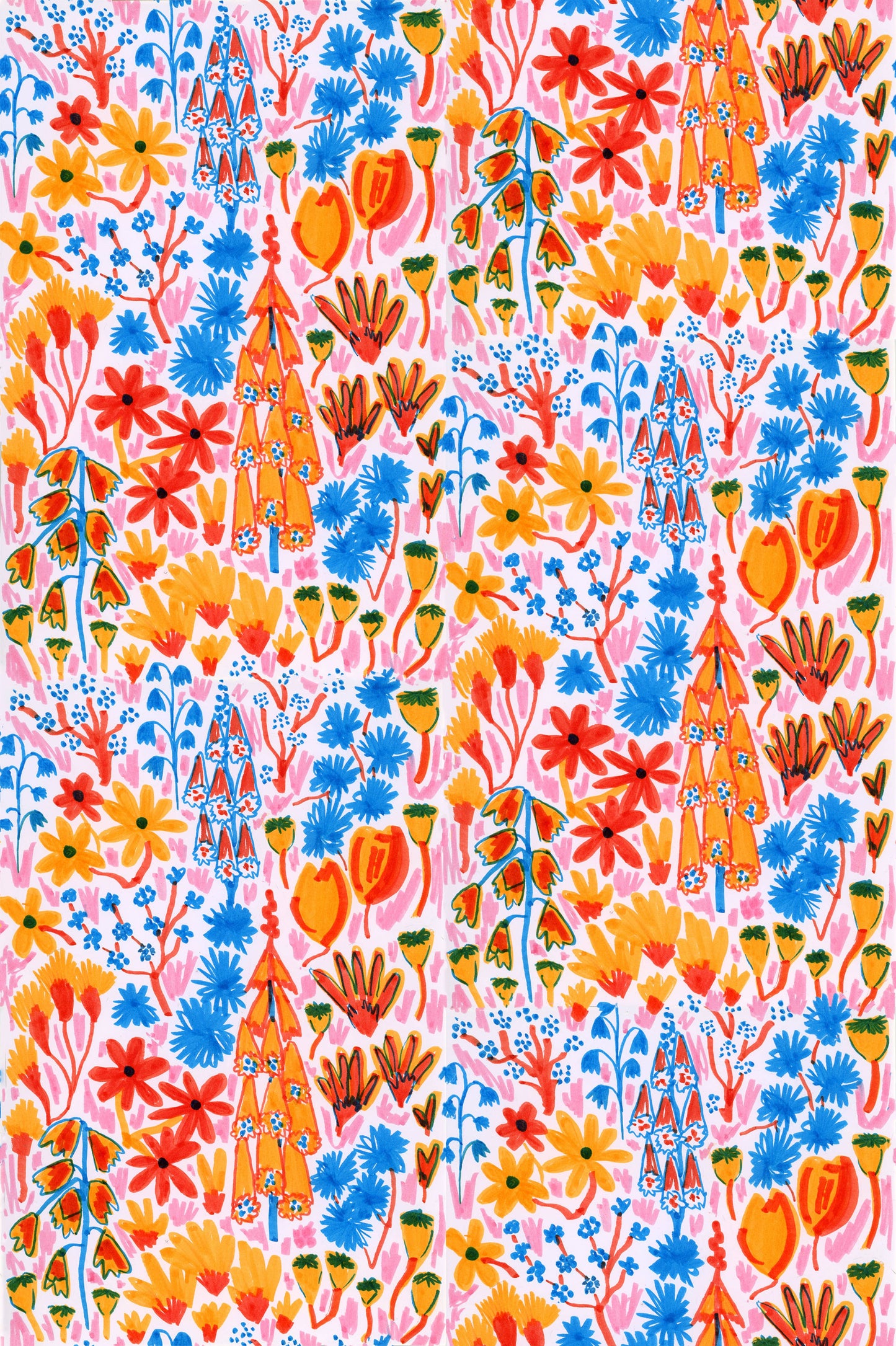 ‘Midsummer Florals’ Single Sheet Wrapping Paper