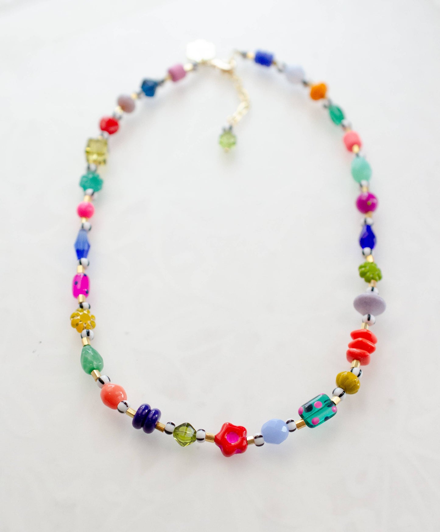 Jill Makes - Colorful Beaded Flower Necklace