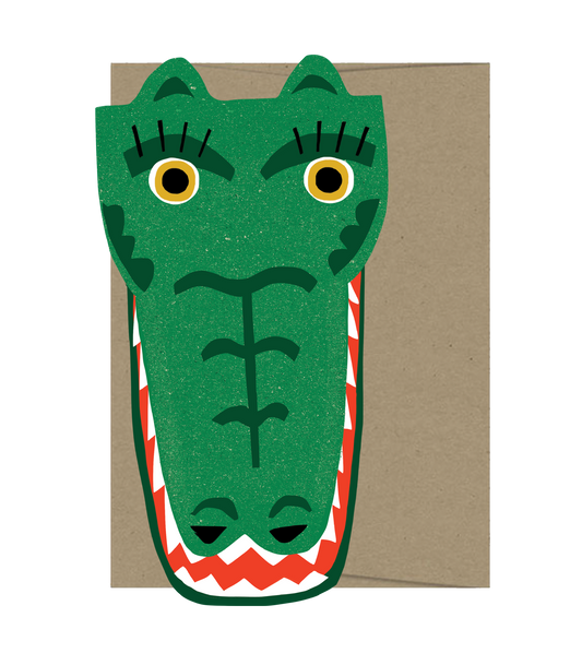 Crocodile Die Cut Card - Wild Bunch Collection
