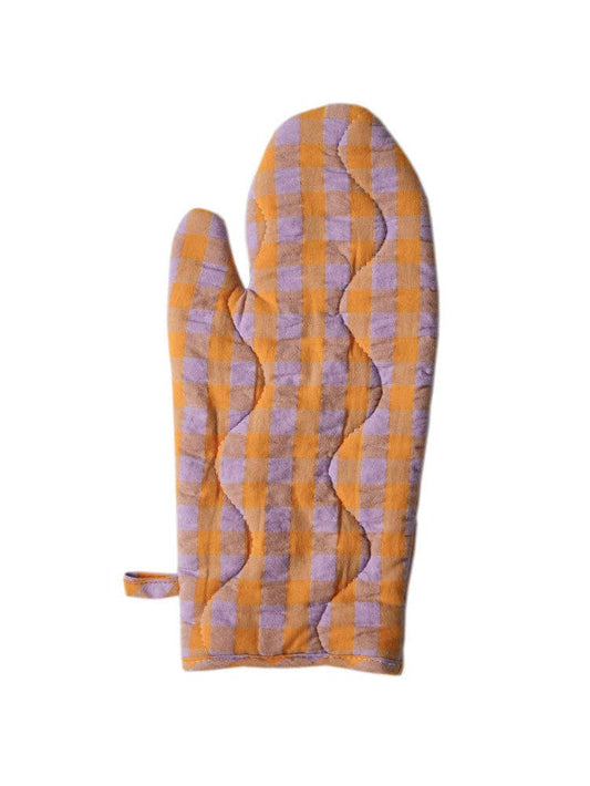 Kumquat Bloom Seersucker Oven Mitt - Mosey Me
