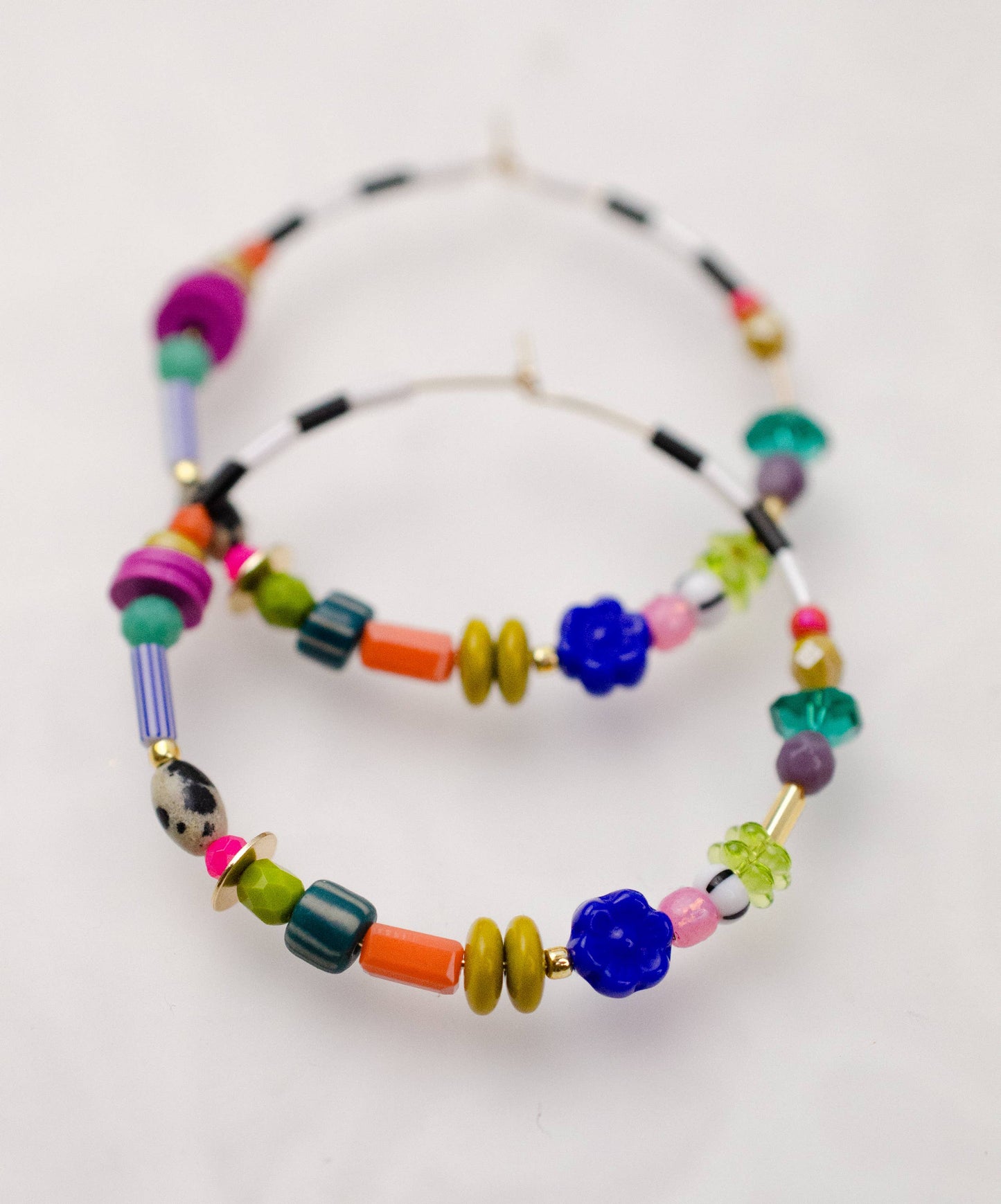 Jill Makes - Large Colorful Beaded Hoops