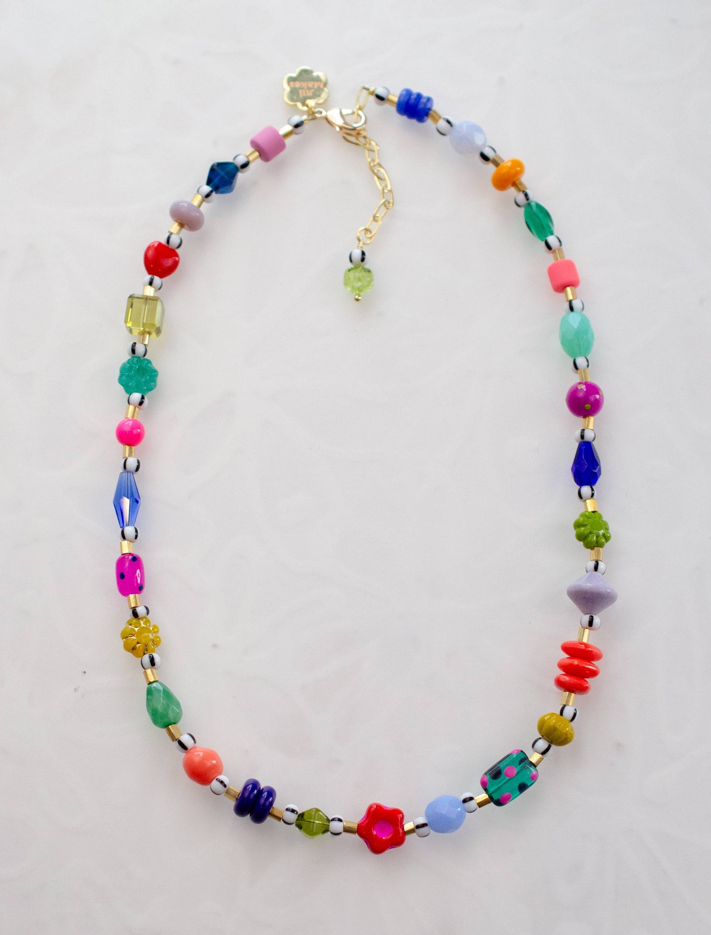 Jill Makes - Colorful Beaded Flower Necklace