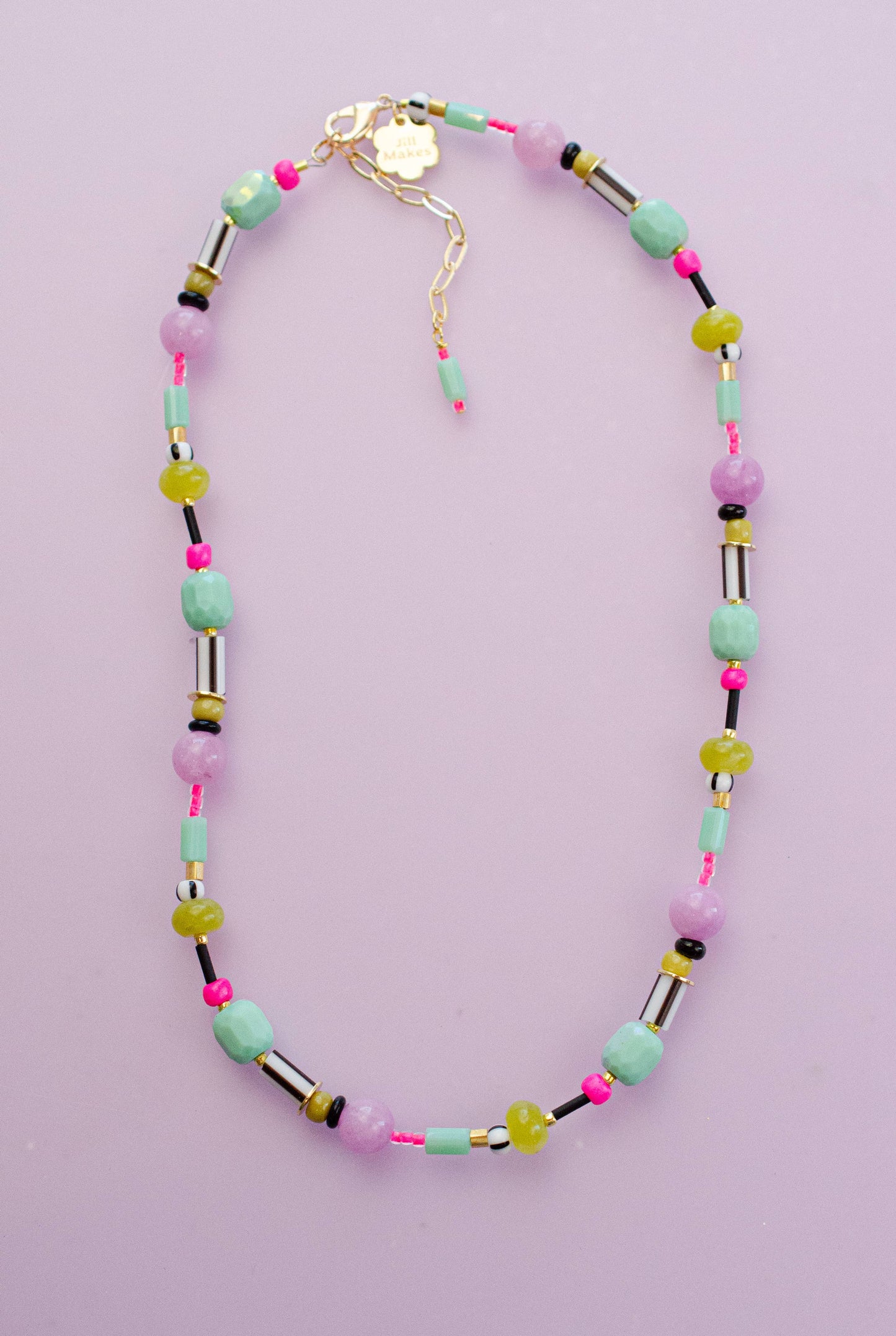Jill Makes - Neon Beaded Friendship Necklace