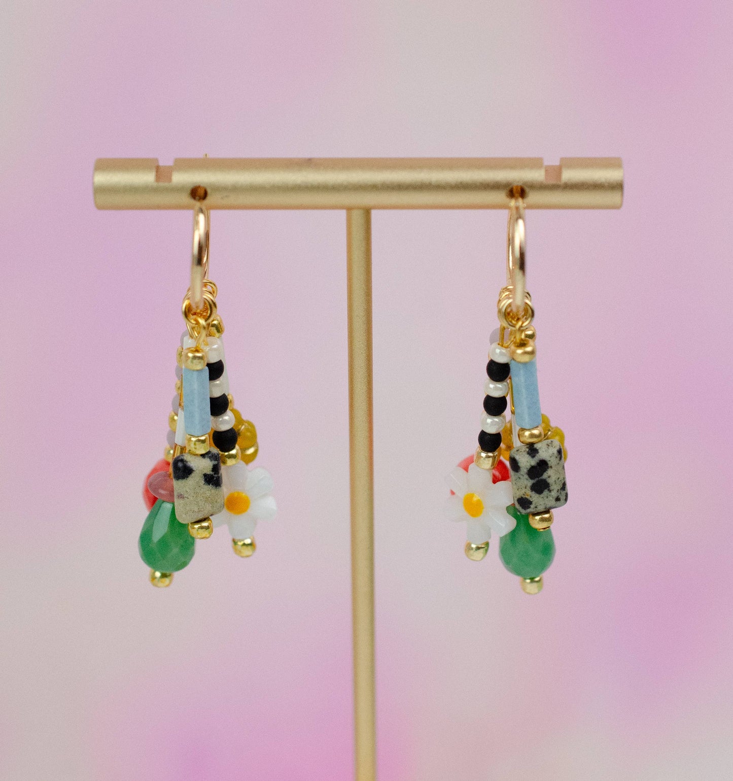 Jill Makes - Colorful Beaded Charm Earrings