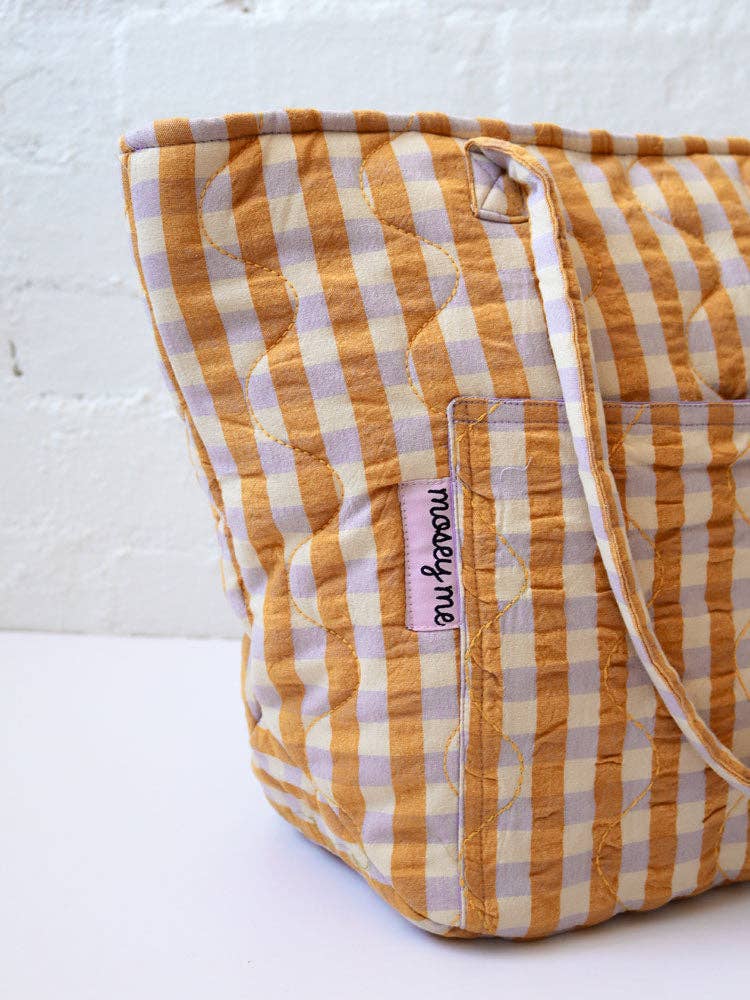 Mango Seersucker Quilted Bag - Mosey Me