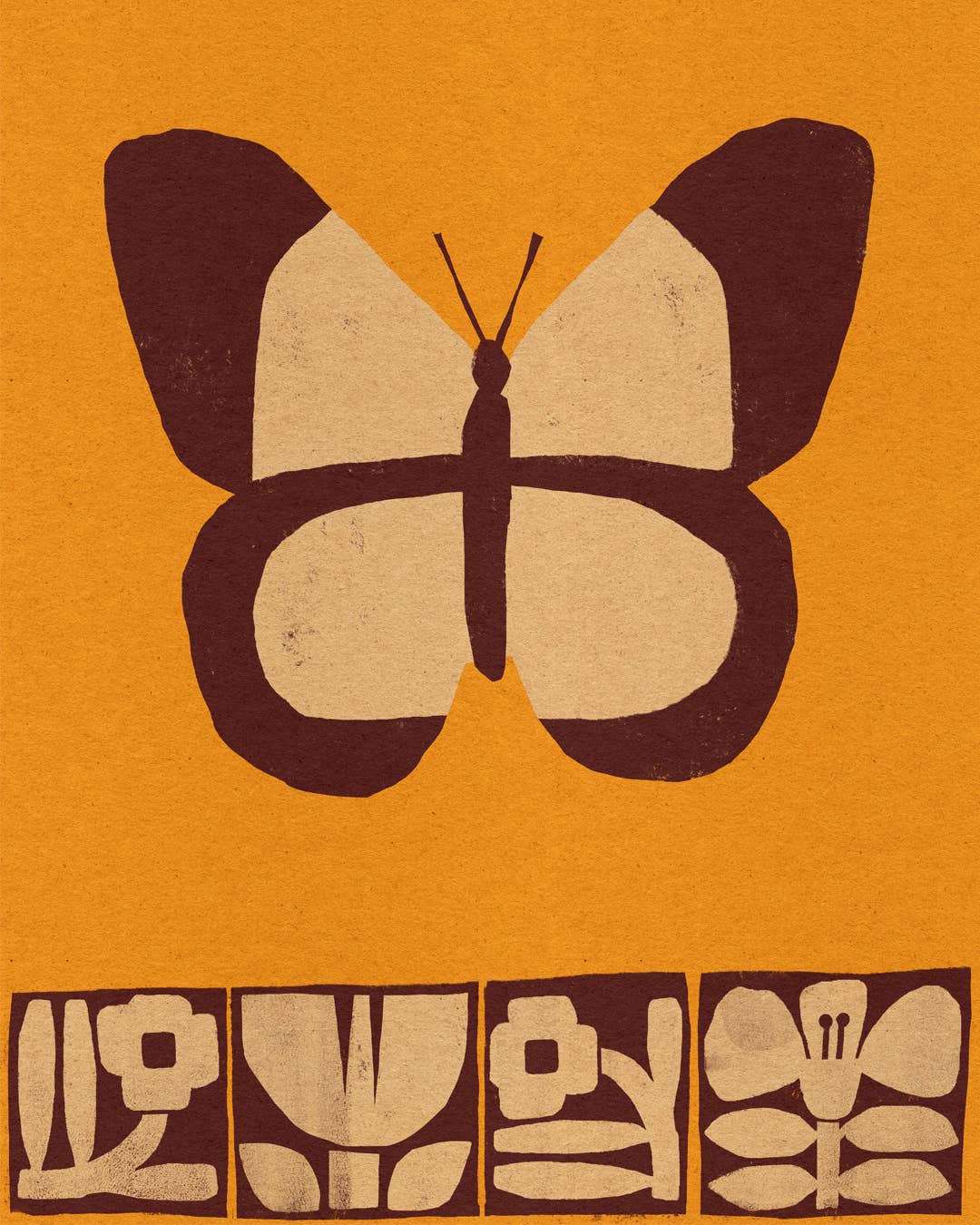 Butterfly & Blooms Art Print