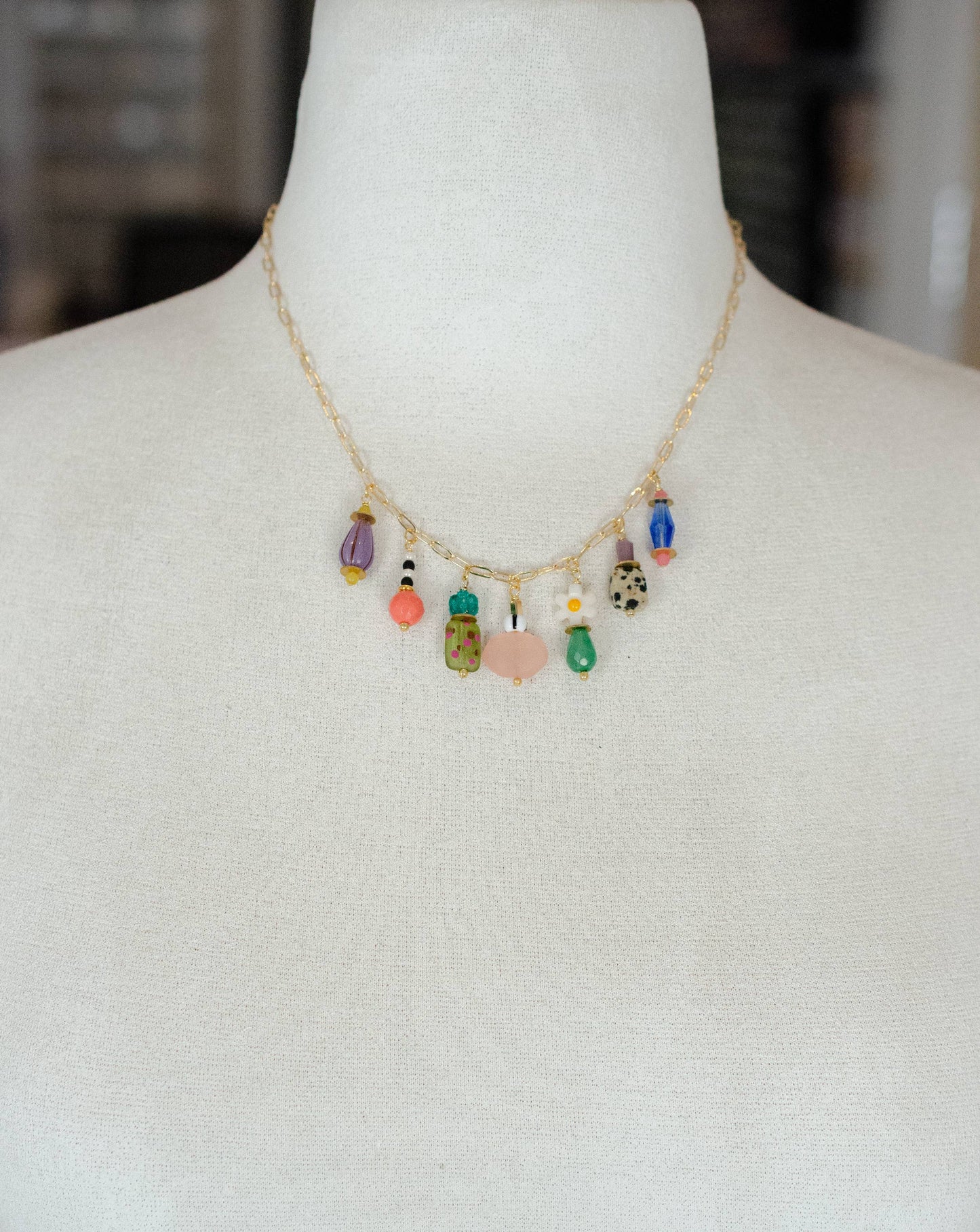 Jill Makes - Colorful Charm Beaded Necklace