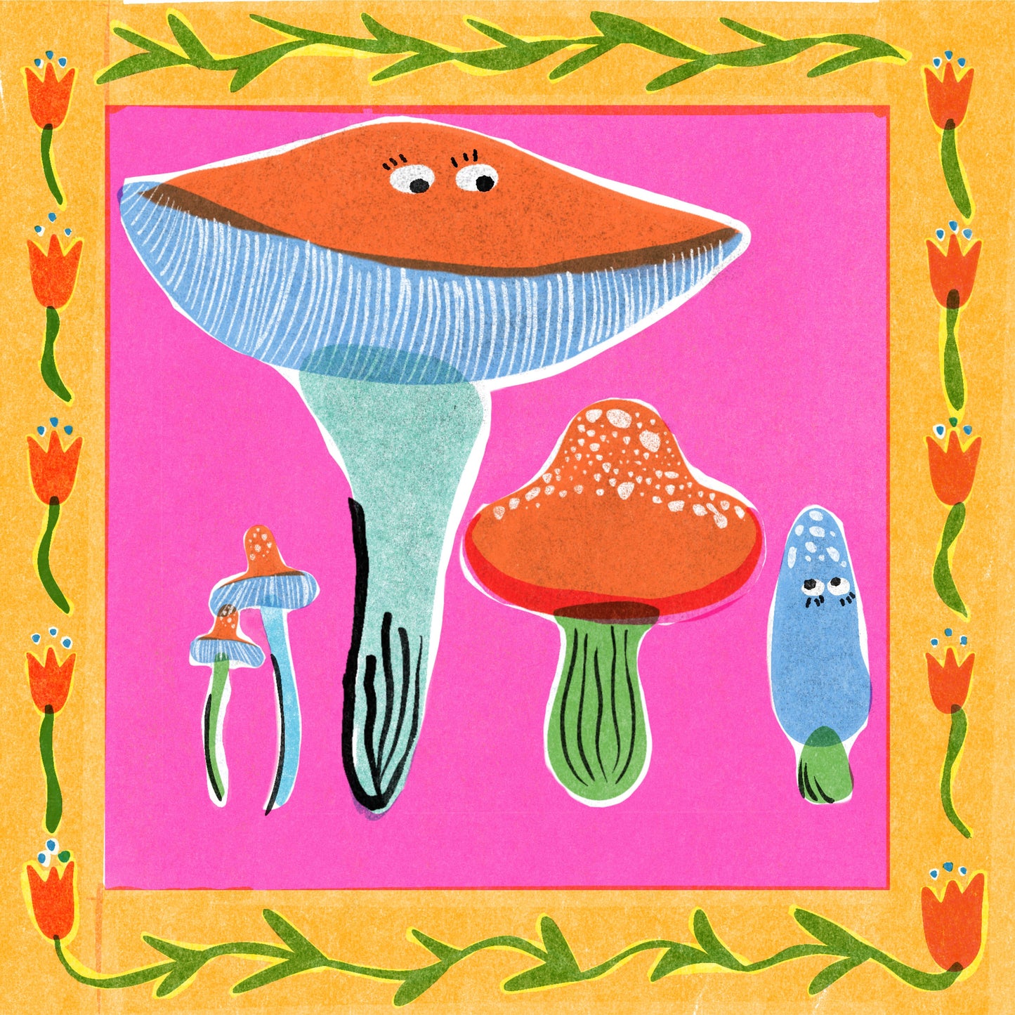 Rebecca Joy Ltd - 'Mushroom' 12x12 Square Print