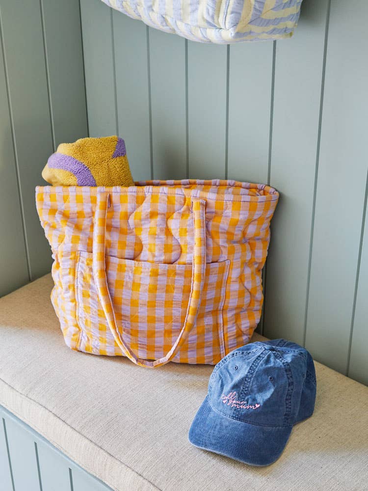 Kumquat Bloom Seersucker Quilted Bag - Mosey Me