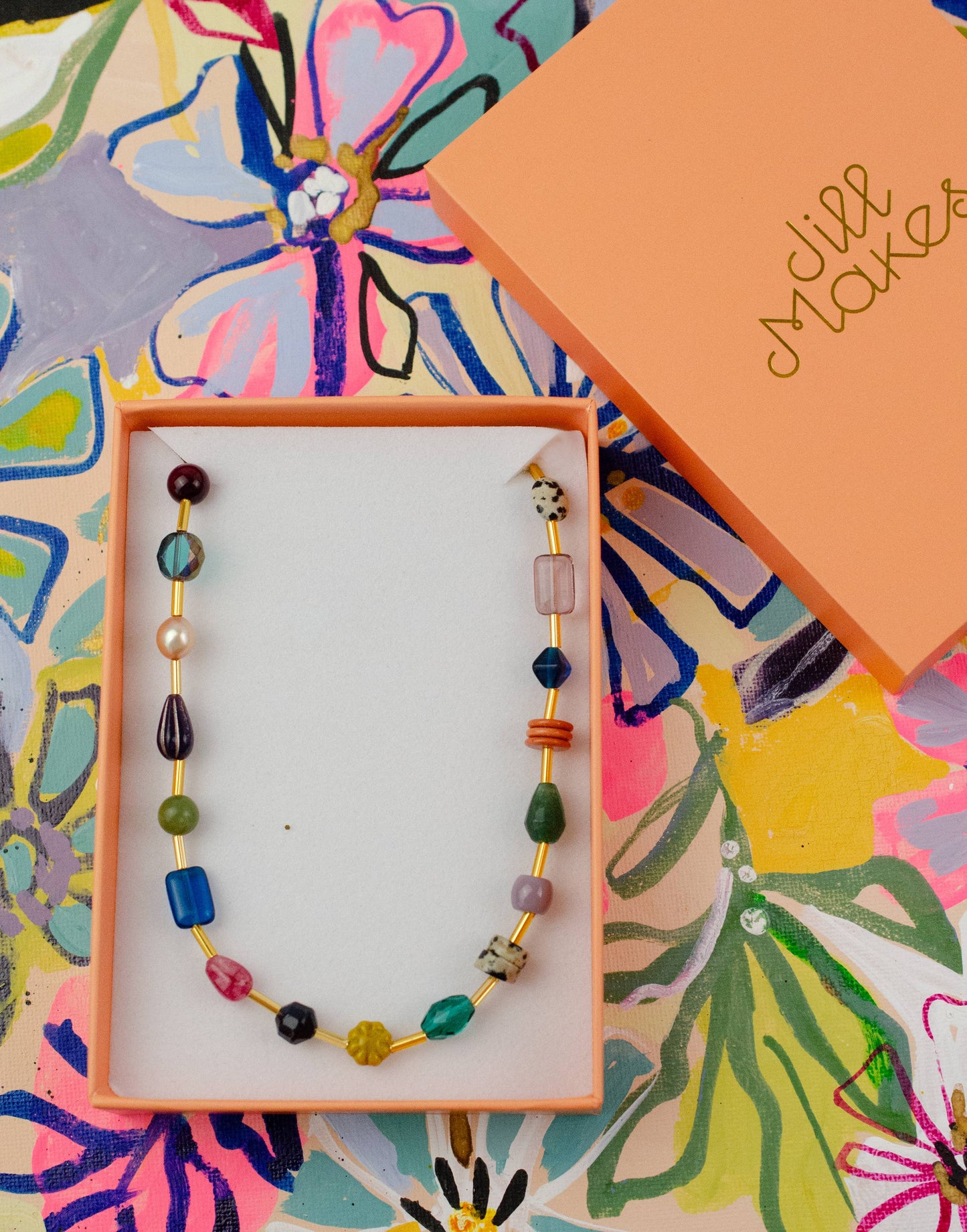 Jill Makes - Jewel Tone Beaded Necklace