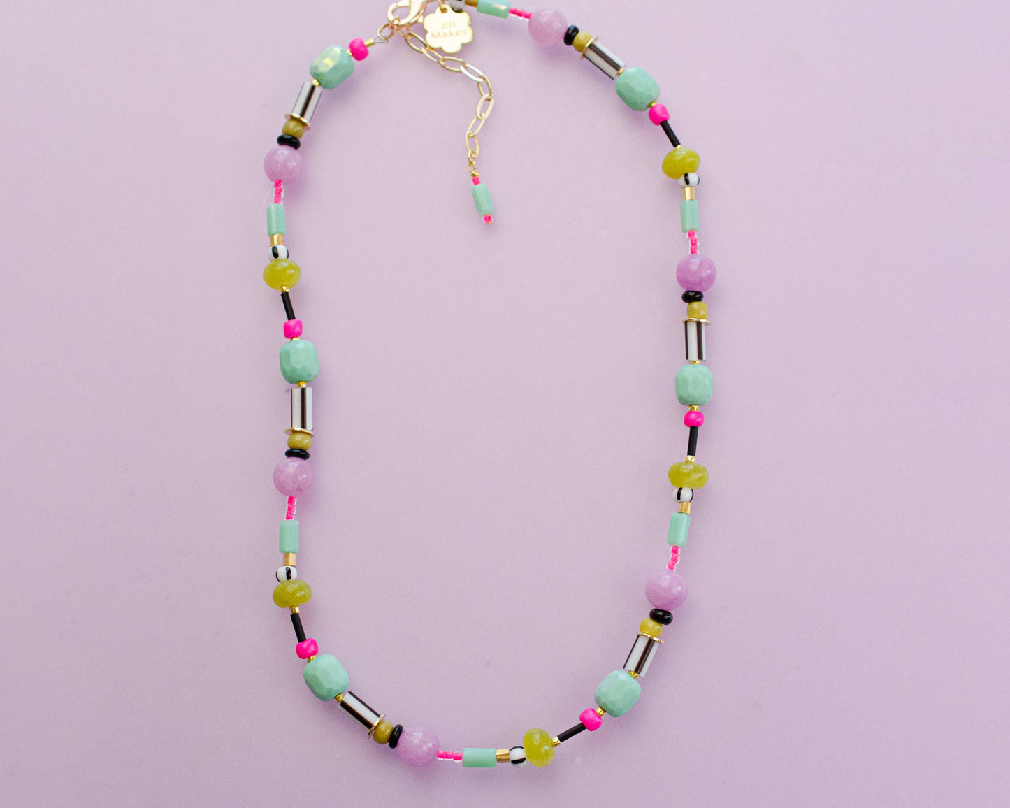 Jill Makes - Neon Beaded Friendship Necklace