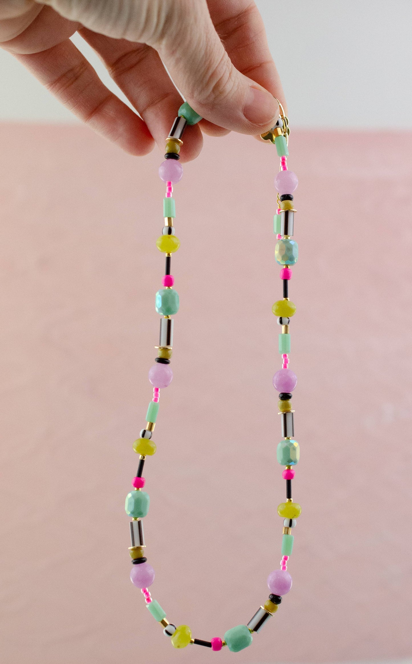 Jill Makes - Neon Beaded Friendship Necklace