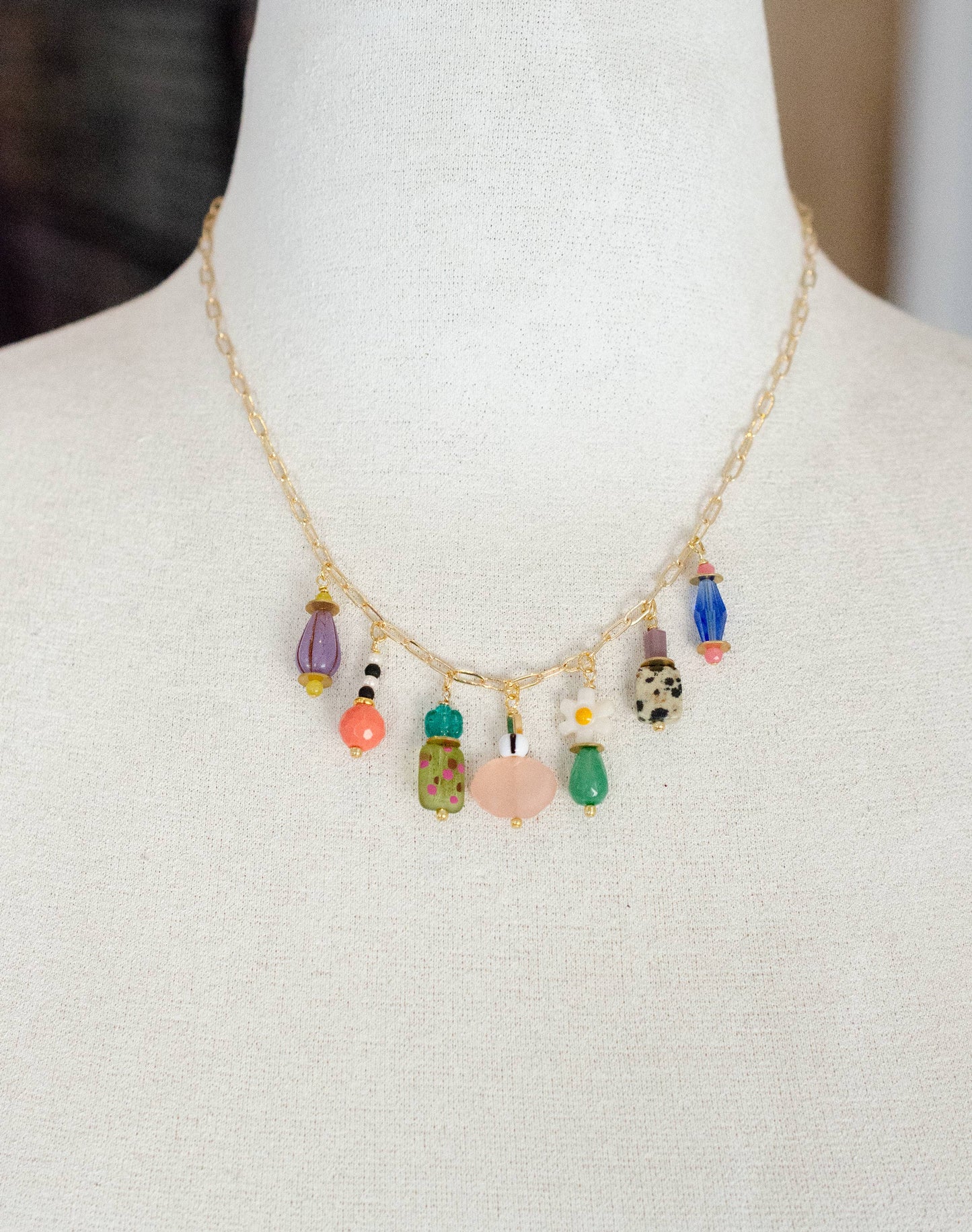 Jill Makes - Colorful Charm Beaded Necklace