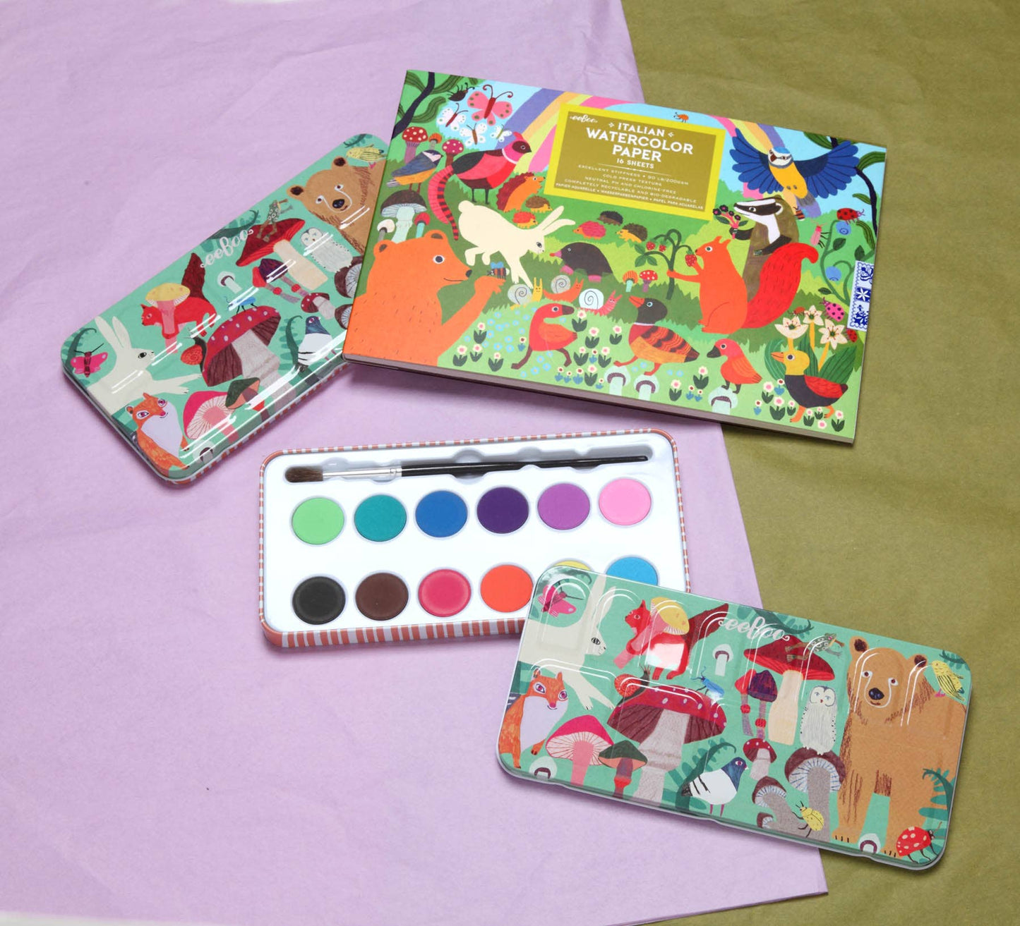 eeBoo - Woodland Rainbow Cold Press Watercolor Paper