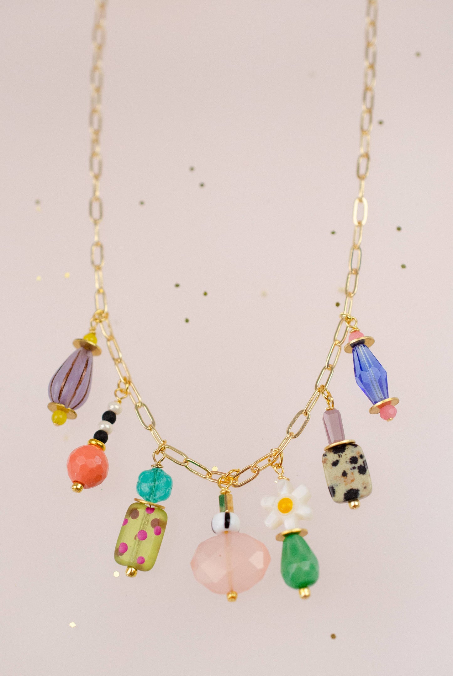 Jill Makes - Colorful Charm Beaded Necklace