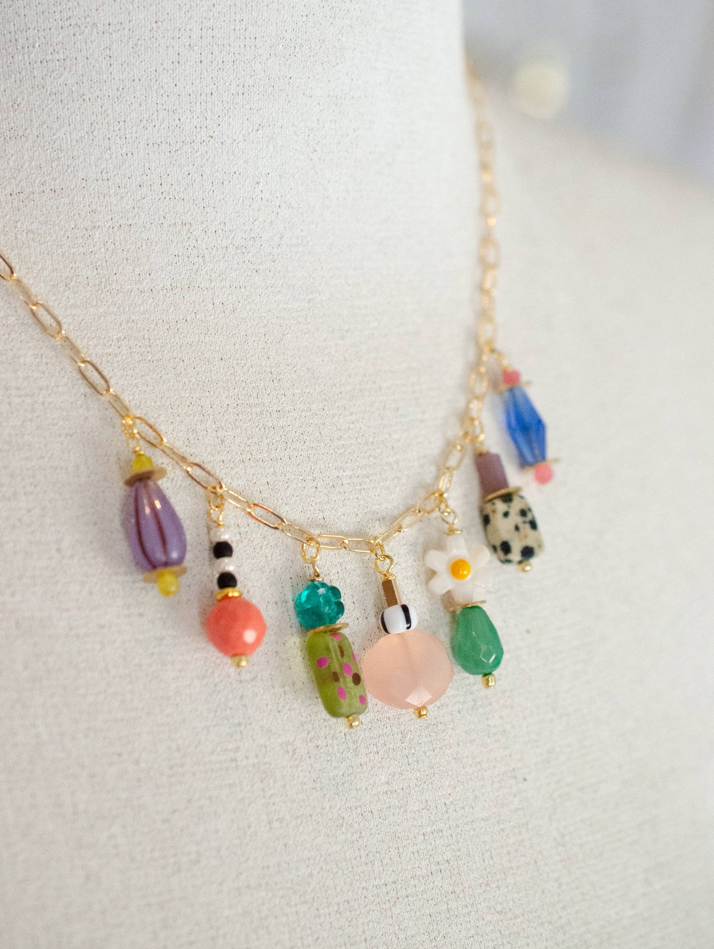 Jill Makes - Colorful Charm Beaded Necklace