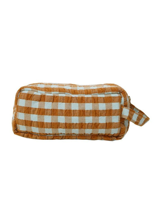 Honey Blue Seersucker Dopp Kit - Mosey Me