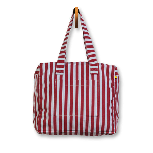 Fluf - Daytrip Tote - Awning Stripe Chili Pepper