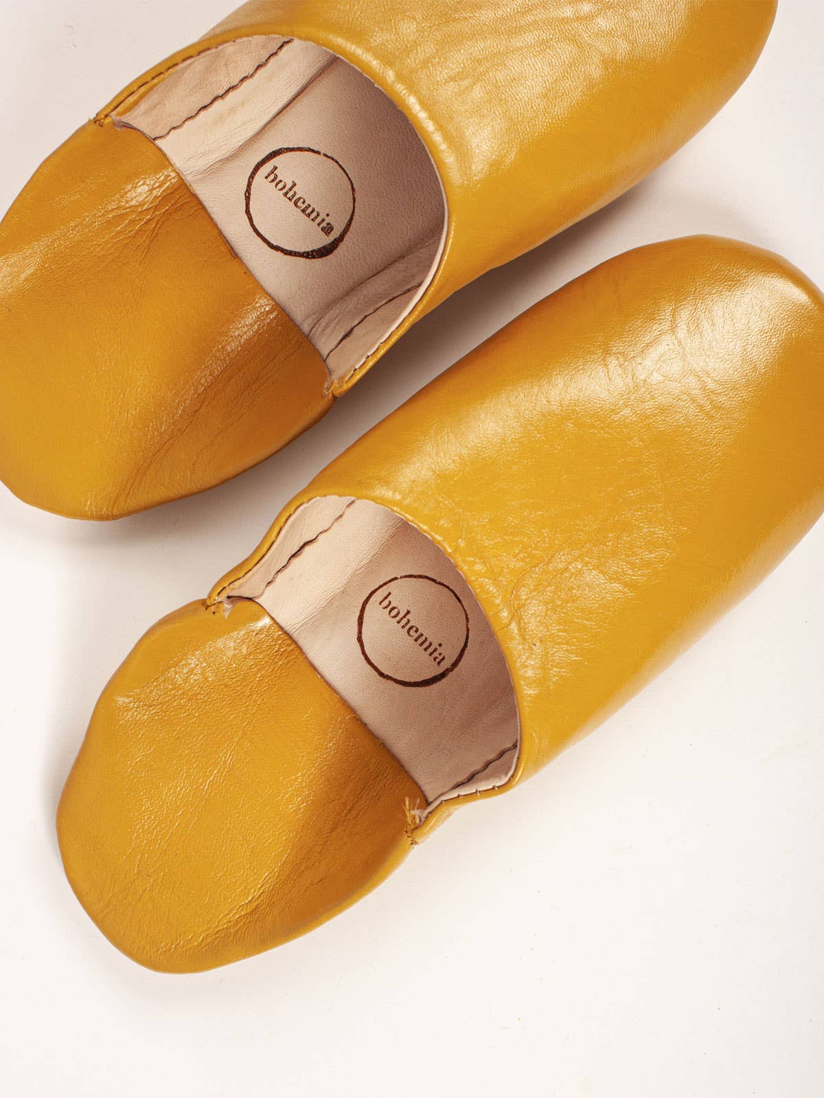 Moroccan Babouche Basic Slippers, Mustard
