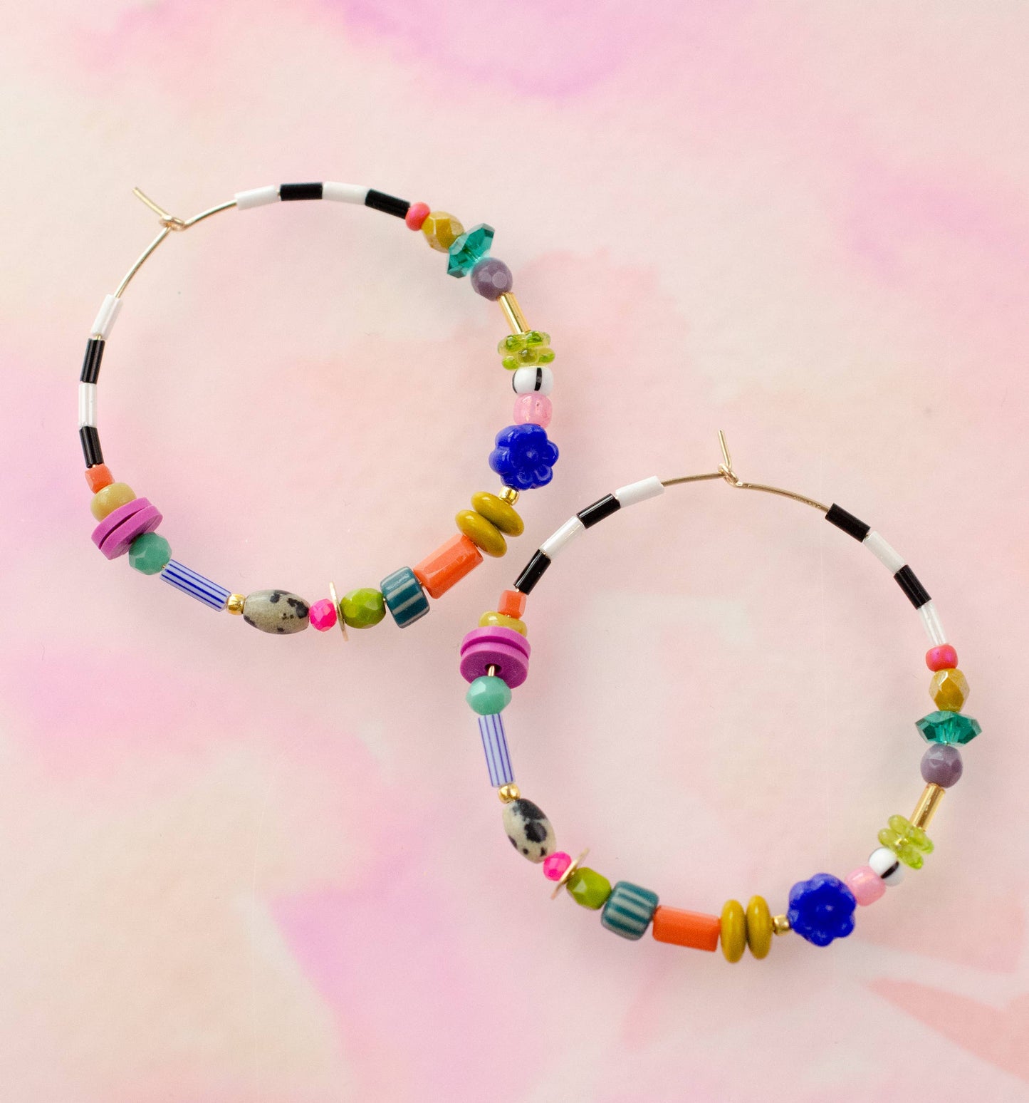 Jill Makes - Large Colorful Beaded Hoops