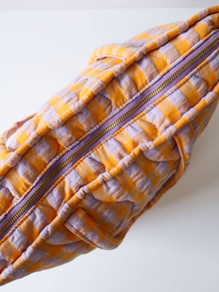 Kumquat Bloom Seersucker Quilted Bag - Mosey Me