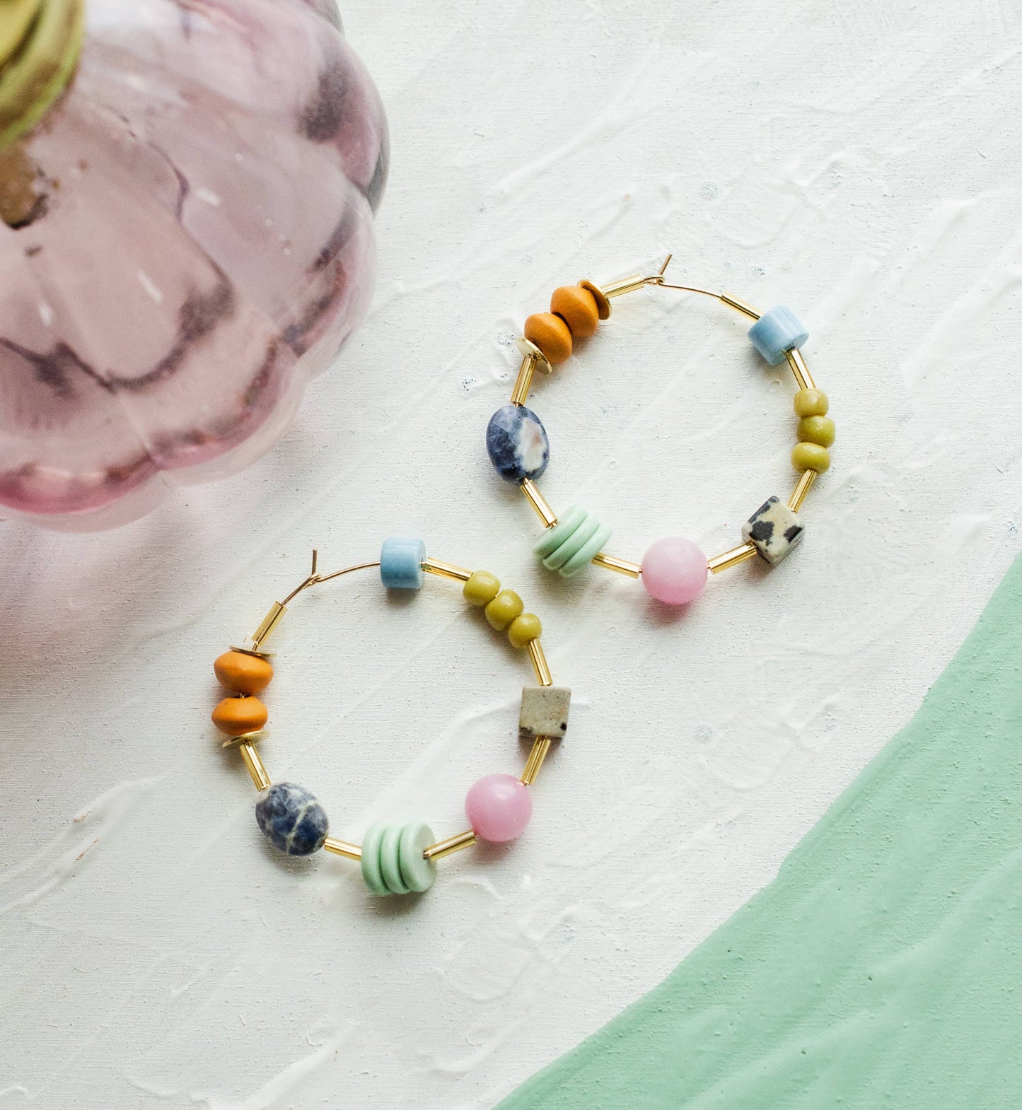 Jill Makes - Colorful Beaded Hoop Earings