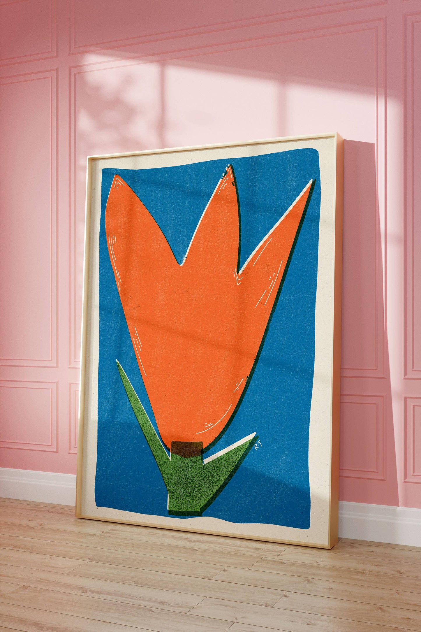 Rebecca Joy Ltd - 'Spring Flower' | Floral | Retro | Tulip | Colourful Risograph Style Print