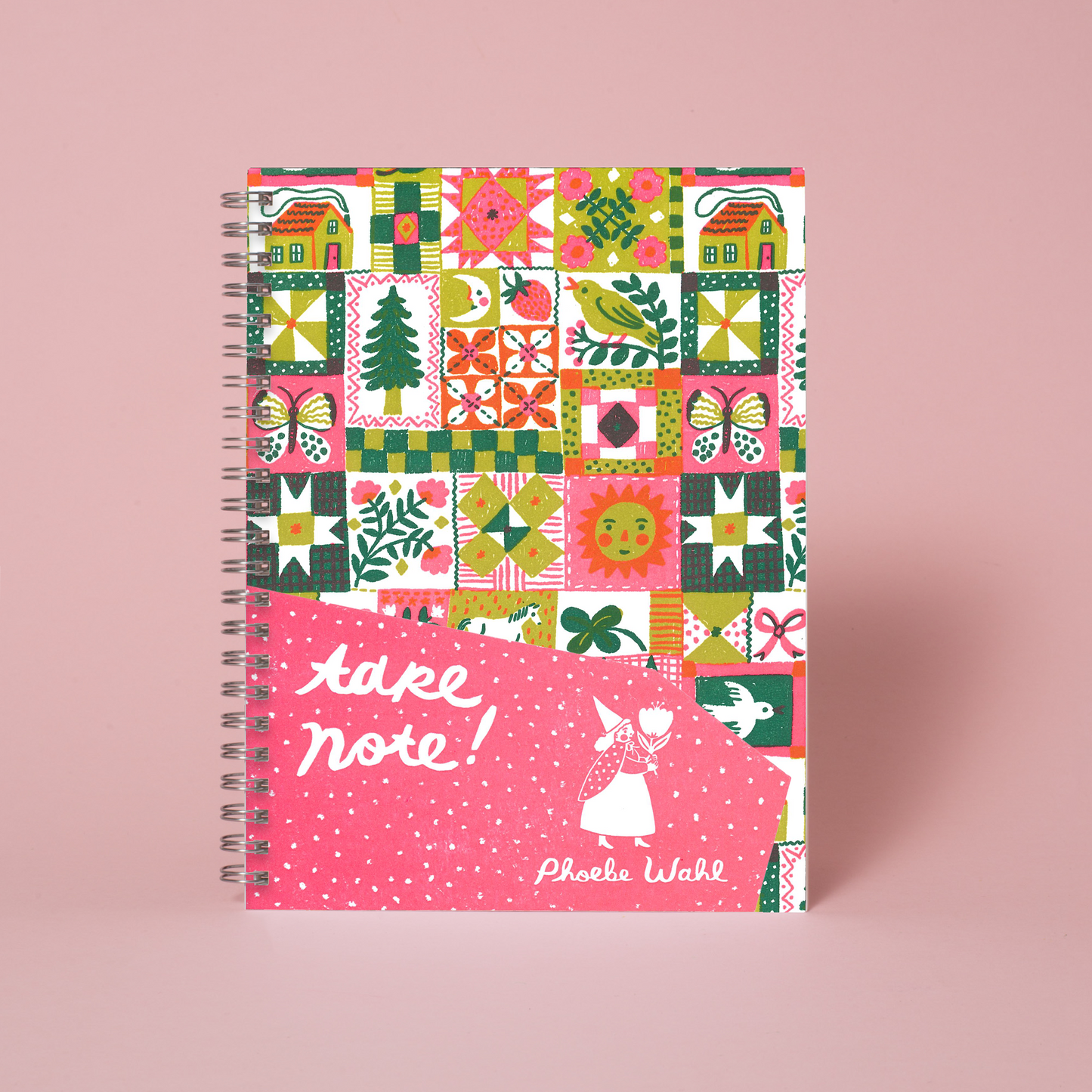Spiral Blank Notebook - Folk Quilt