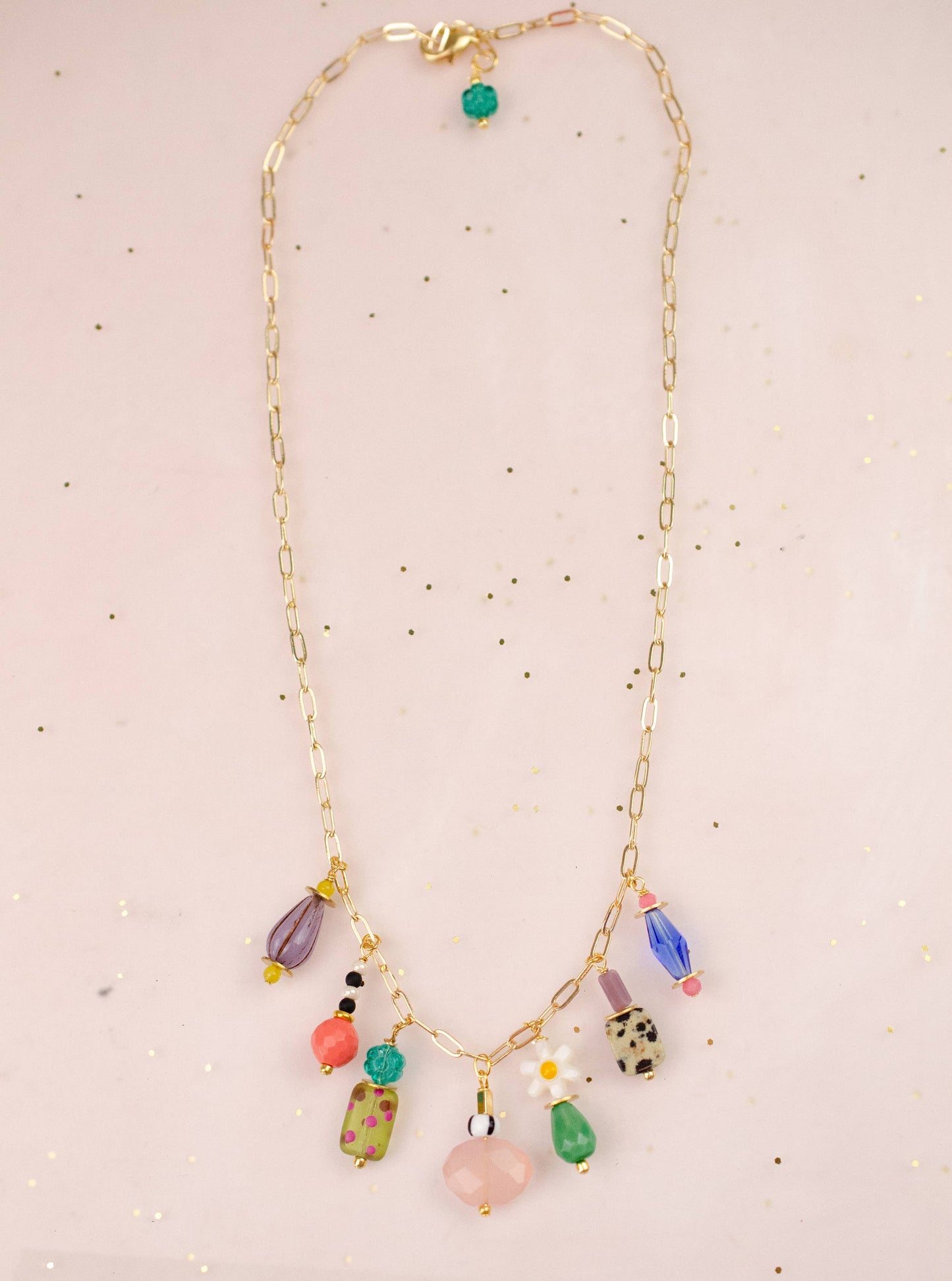 Jill Makes - Colorful Charm Beaded Necklace