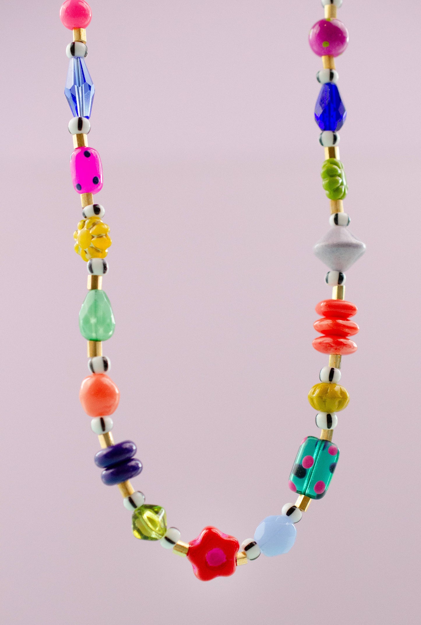 Jill Makes - Colorful Beaded Flower Necklace