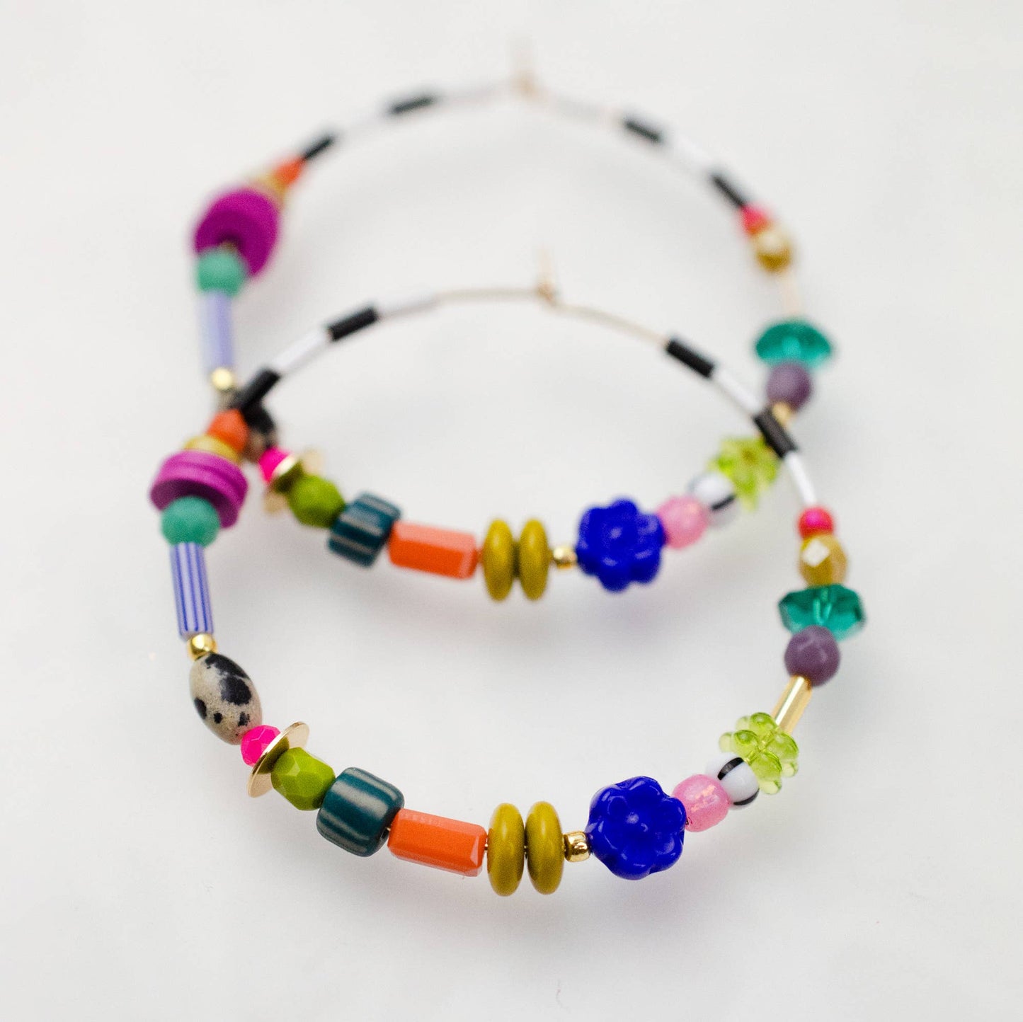 Jill Makes - Large Colorful Beaded Hoops
