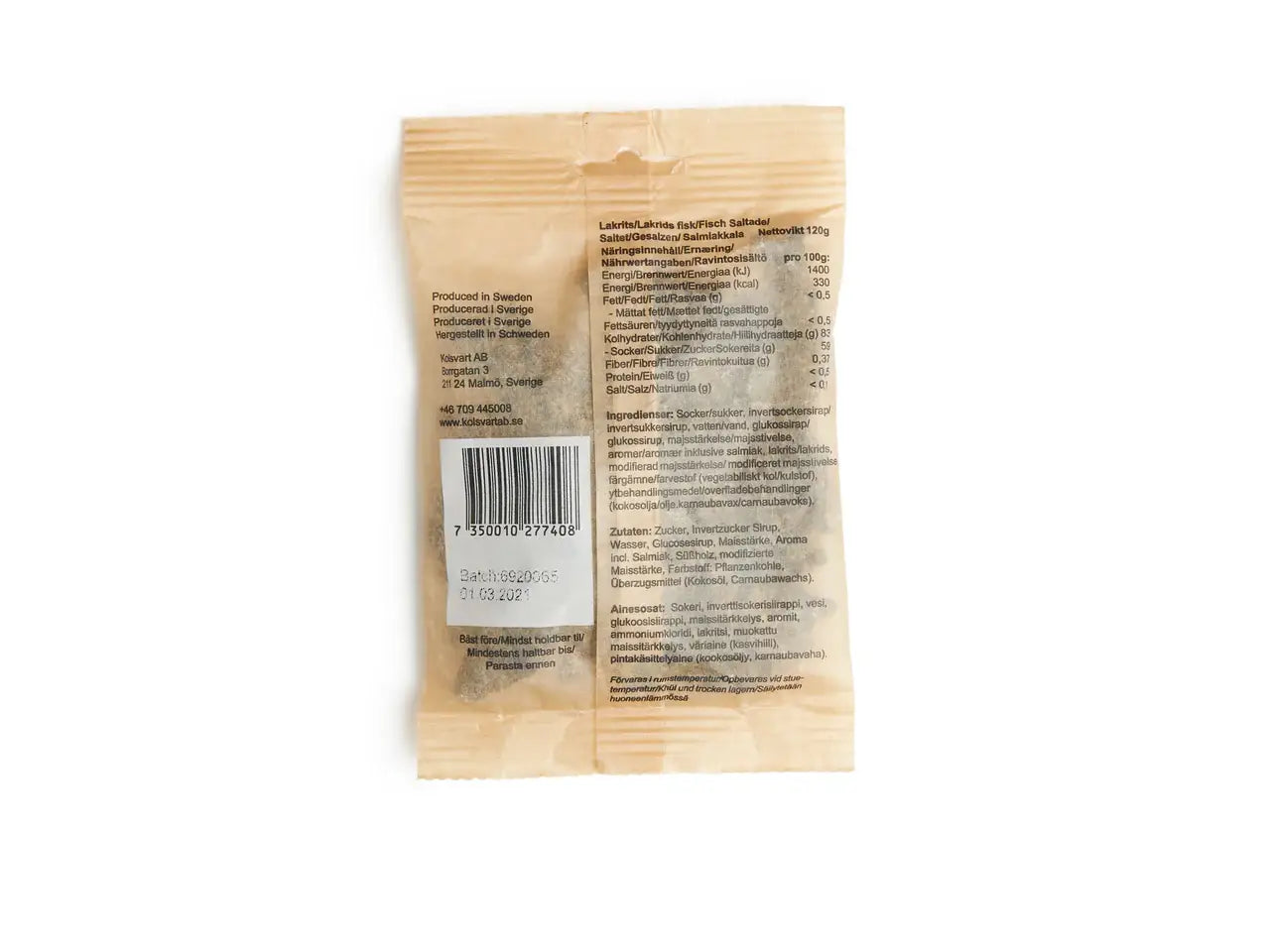 Kolsvart Salty Licorice Candy Fish
