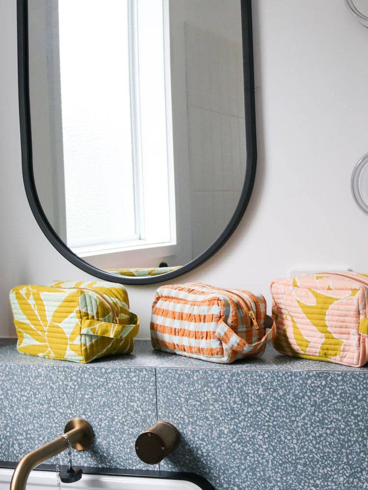 Honey Blue Seersucker Dopp Kit - Mosey Me
