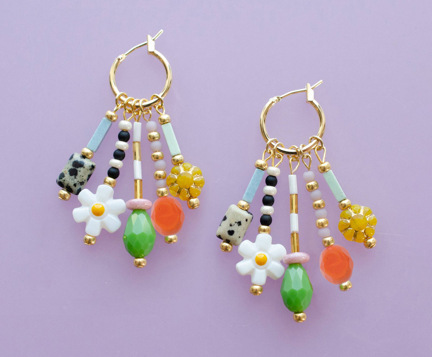 Jill Makes - Colorful Beaded Charm Earrings