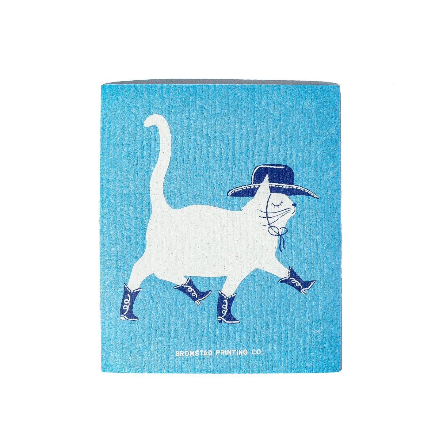 Bromstad Printing Co. - Cowboy Cat - Swedish Dishcloth
