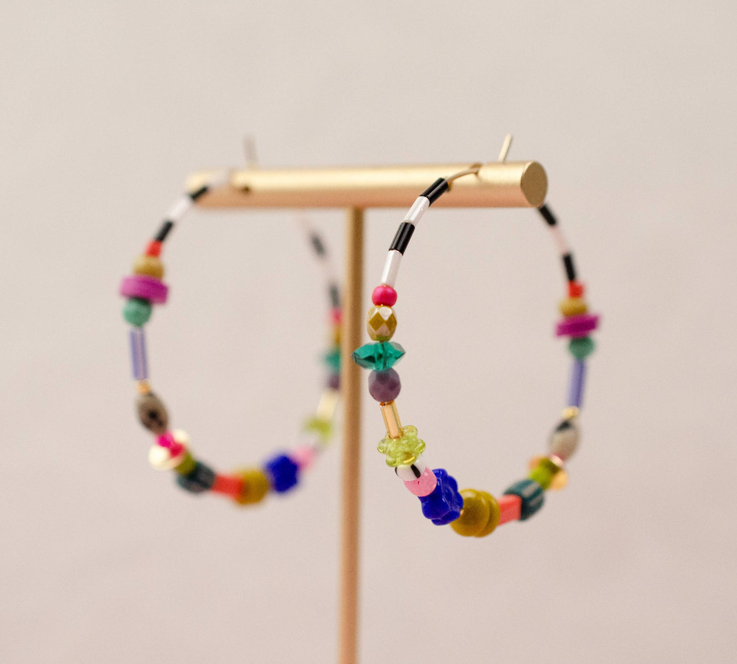 Jill Makes - Large Colorful Beaded Hoops