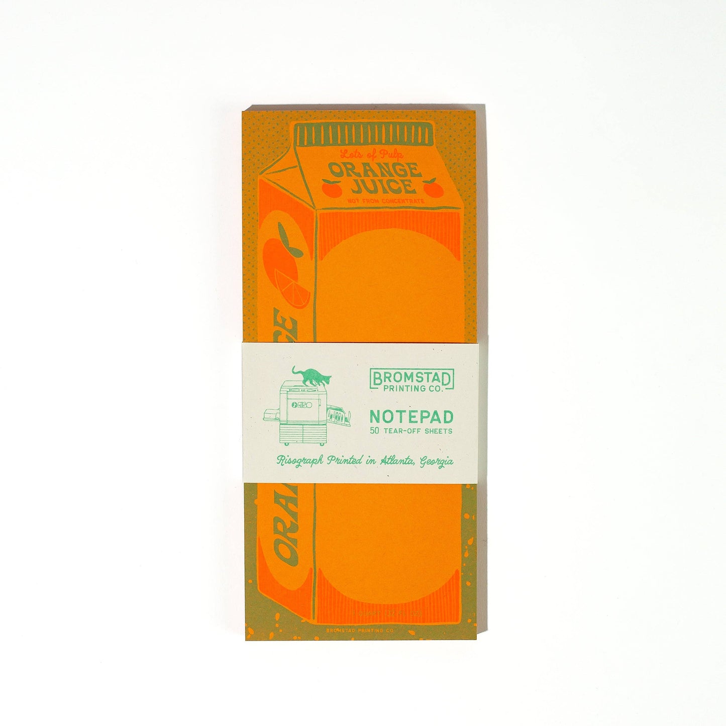Bromstad Printing Co. - Orange Juice - Risograph Notepad