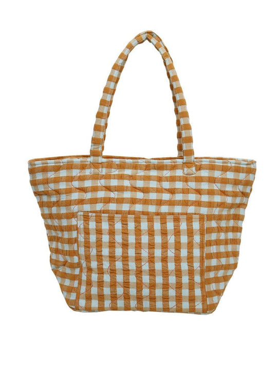 Honey Blue Seersucker Quilted Bag - Mosey Me