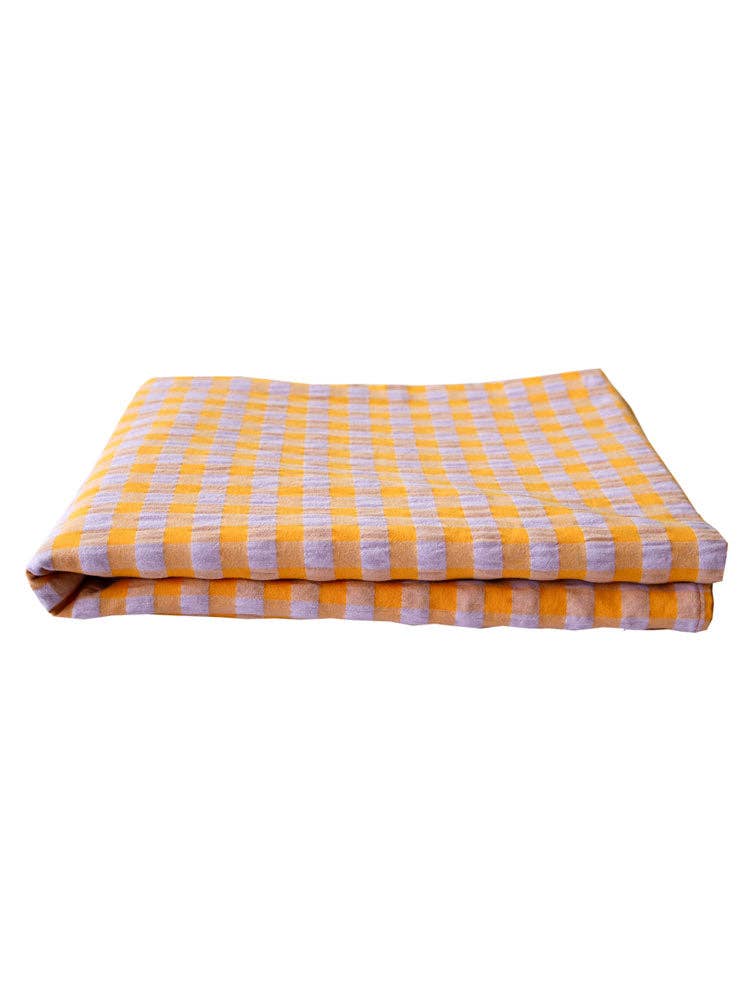 Kumquat Bloom Seersucker Tablecloth - Mosey Me