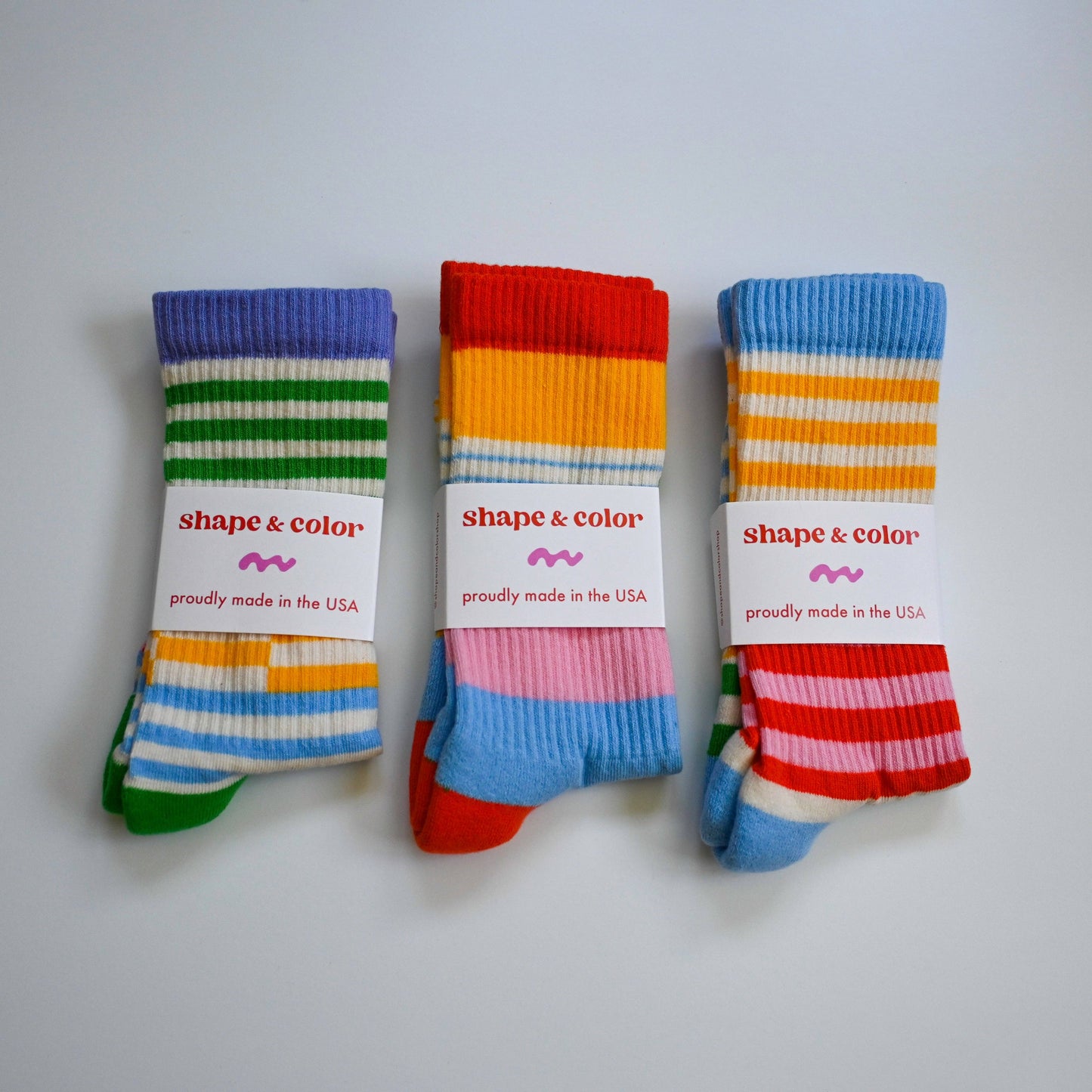 Shape & Color - The Grid Crew Sock