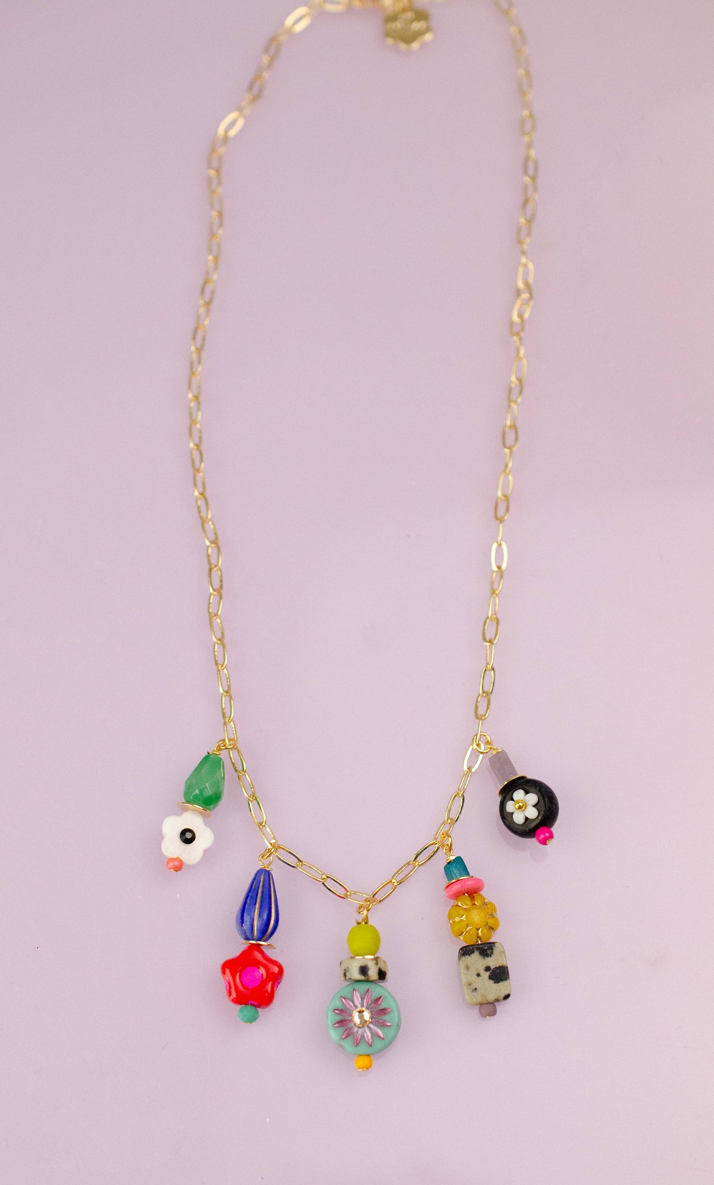 Jill Makes - Colorful and Bright Beaded Charm Necklace