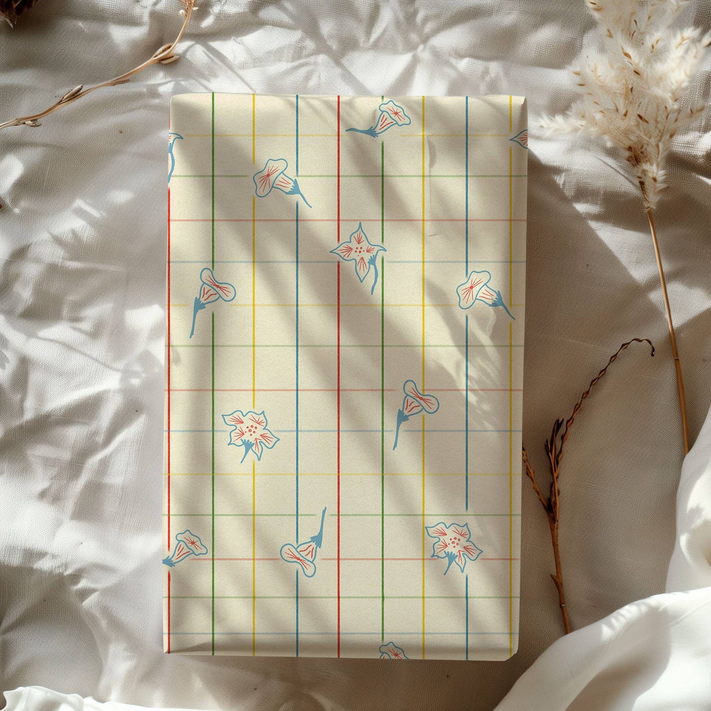 ‘Floral Grid’ Single Sheet Wrapping Paper