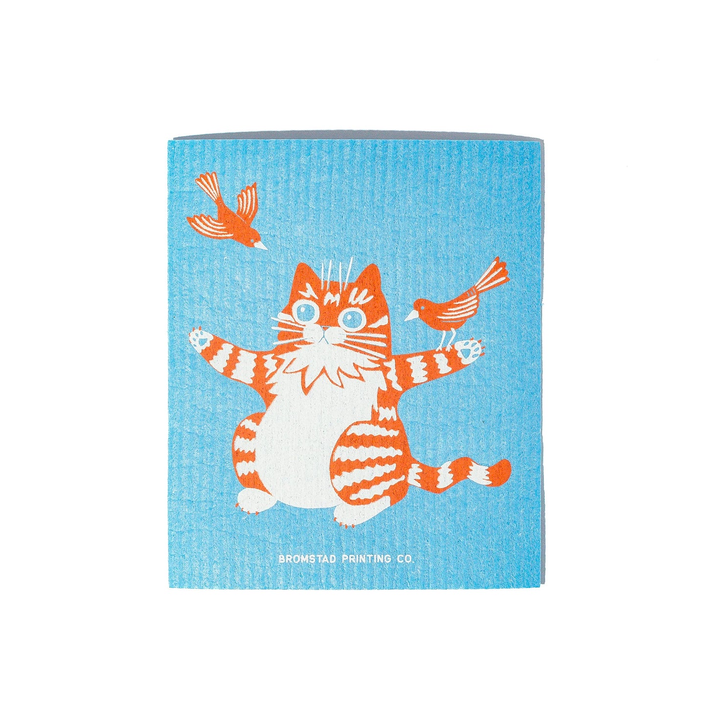 Bromstad Printing Co. - Birds and Cat - Swedish Dishcloth