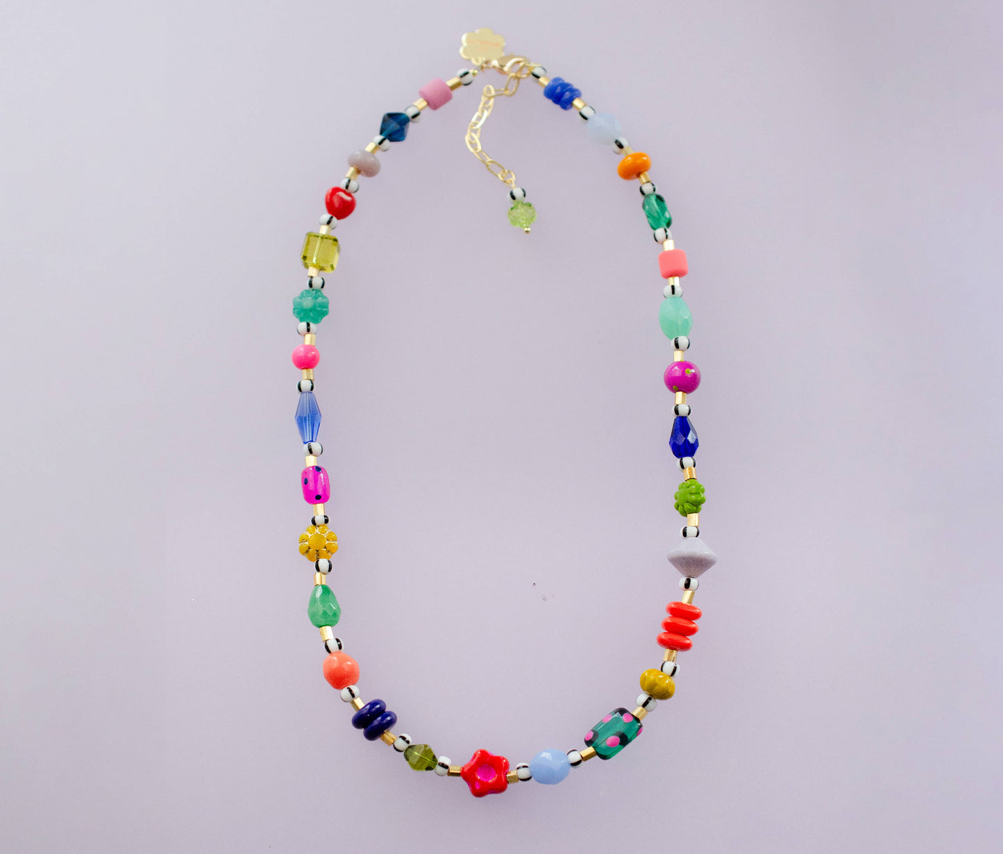 Jill Makes - Colorful Beaded Flower Necklace