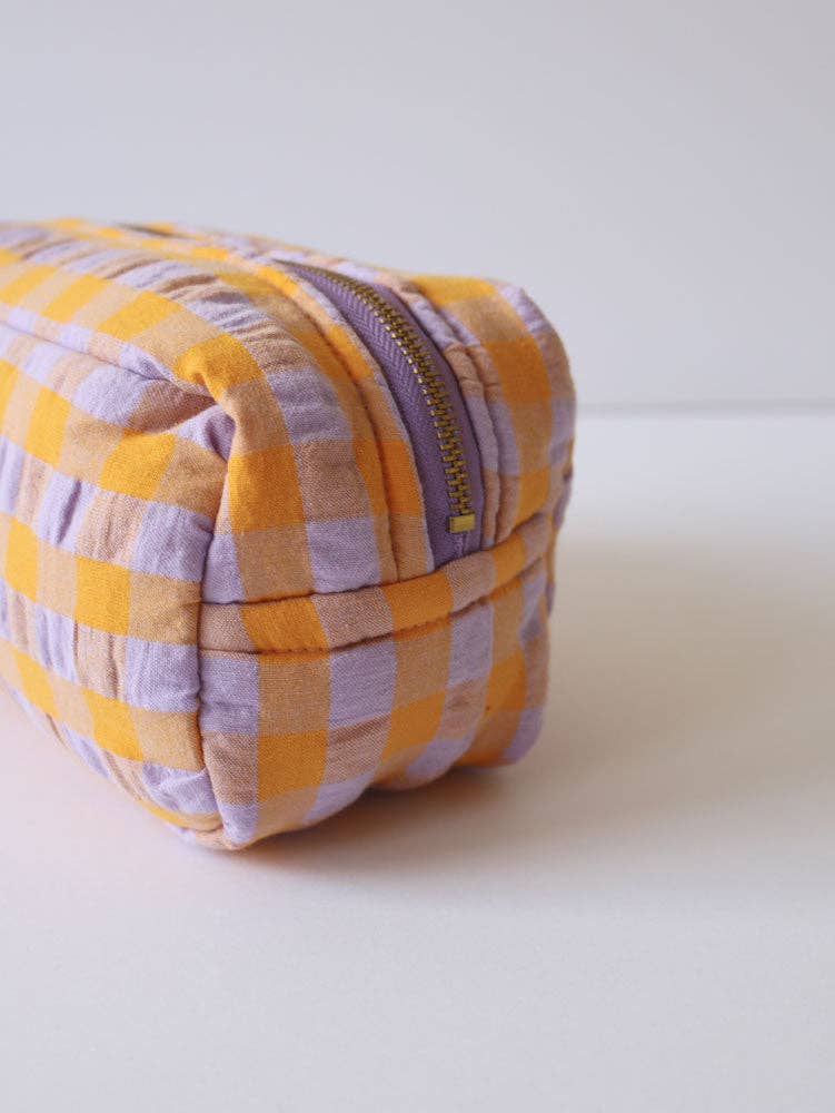 Kumquat Bloom Seersucker Dopp Kit - Mosey Me