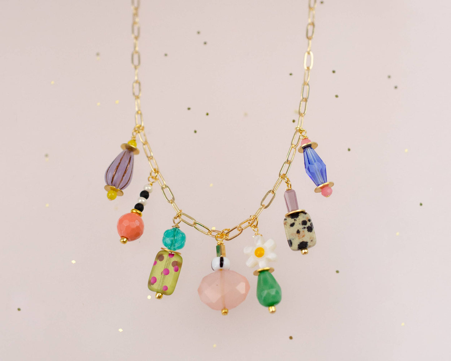 Jill Makes - Colorful Charm Beaded Necklace