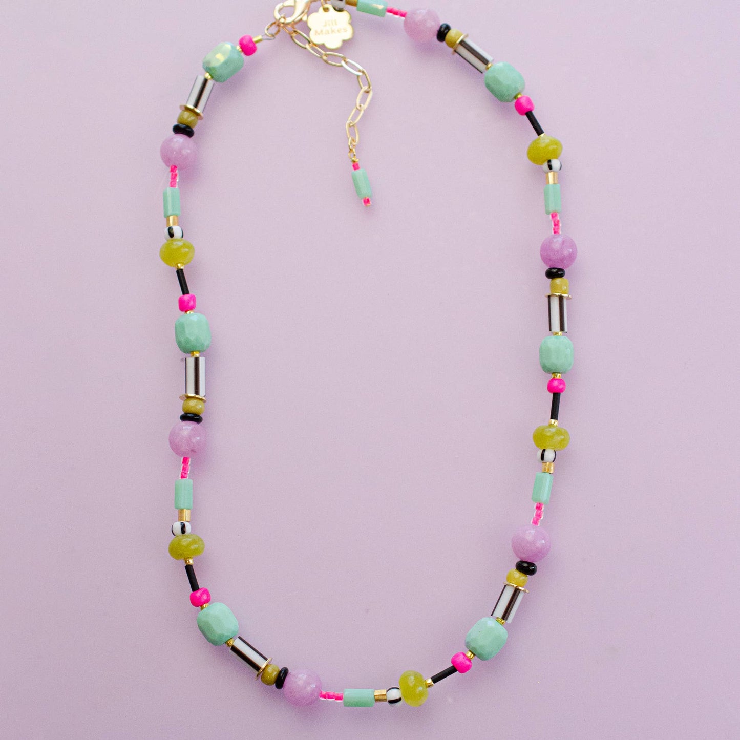 Jill Makes - Neon Beaded Friendship Necklace
